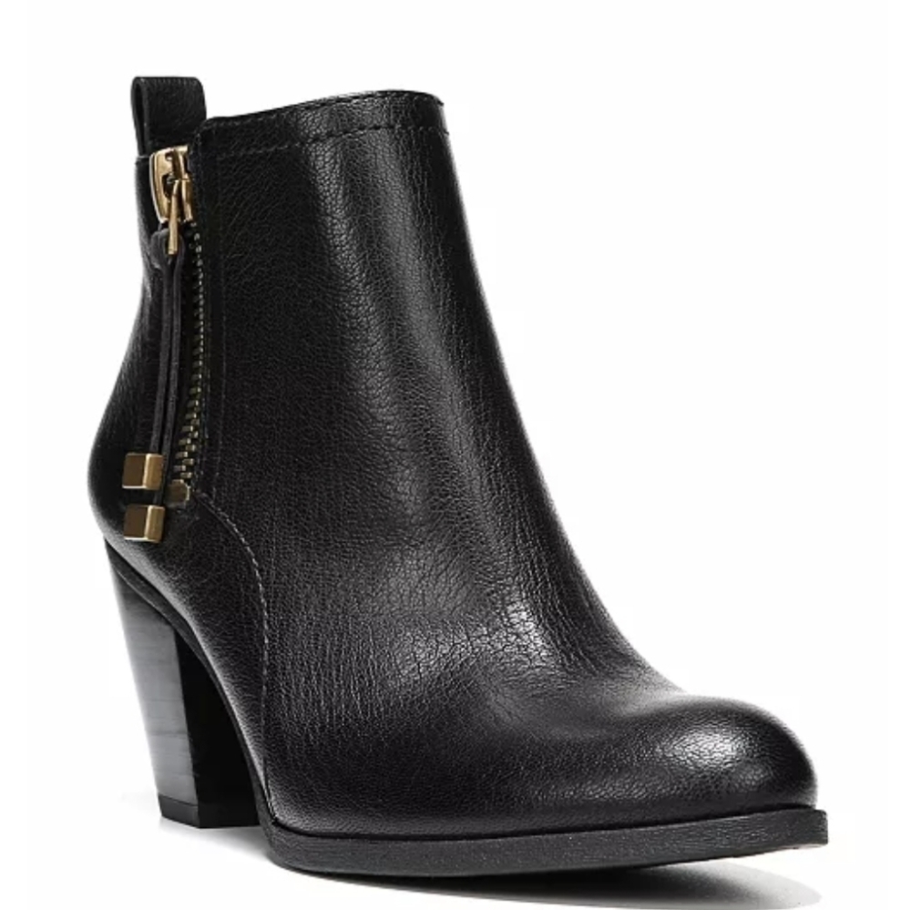 Anthropologie Franko Sarto Diana Ankle Leather Heels Boots shoes sz 9.5